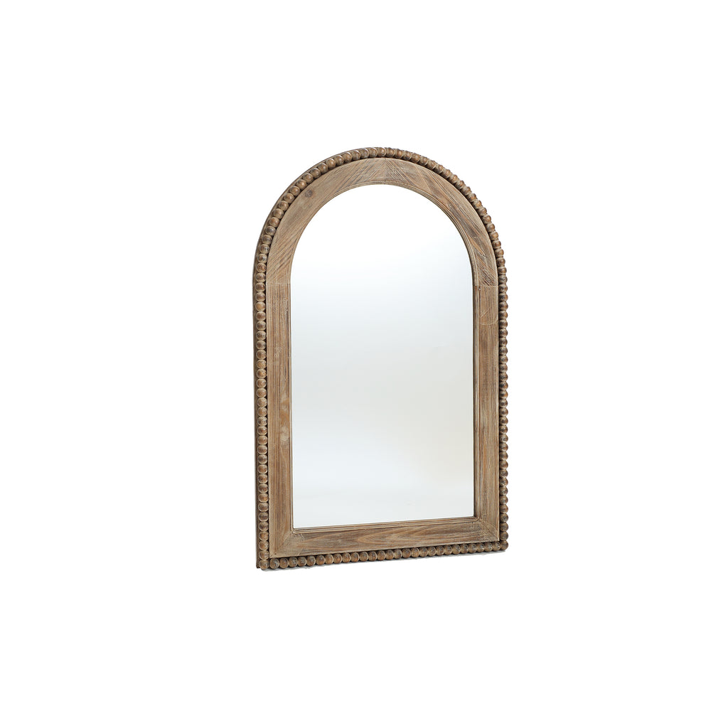 Wood Framed Arch Window Wall Mirror