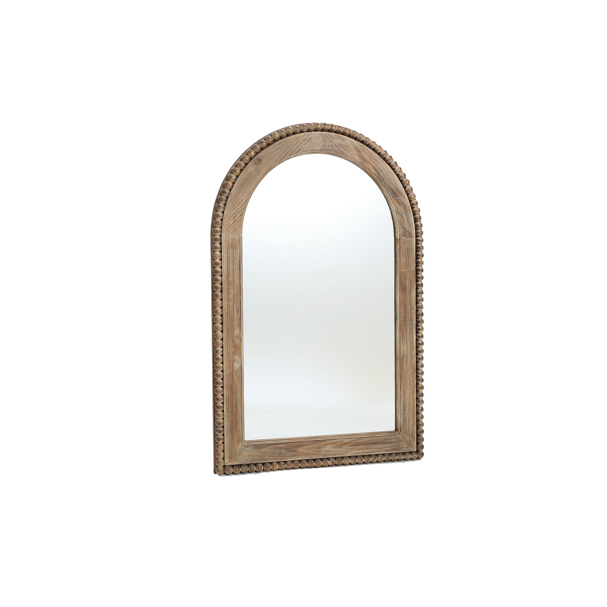 Wood Framed Arch Window Wall Mirror