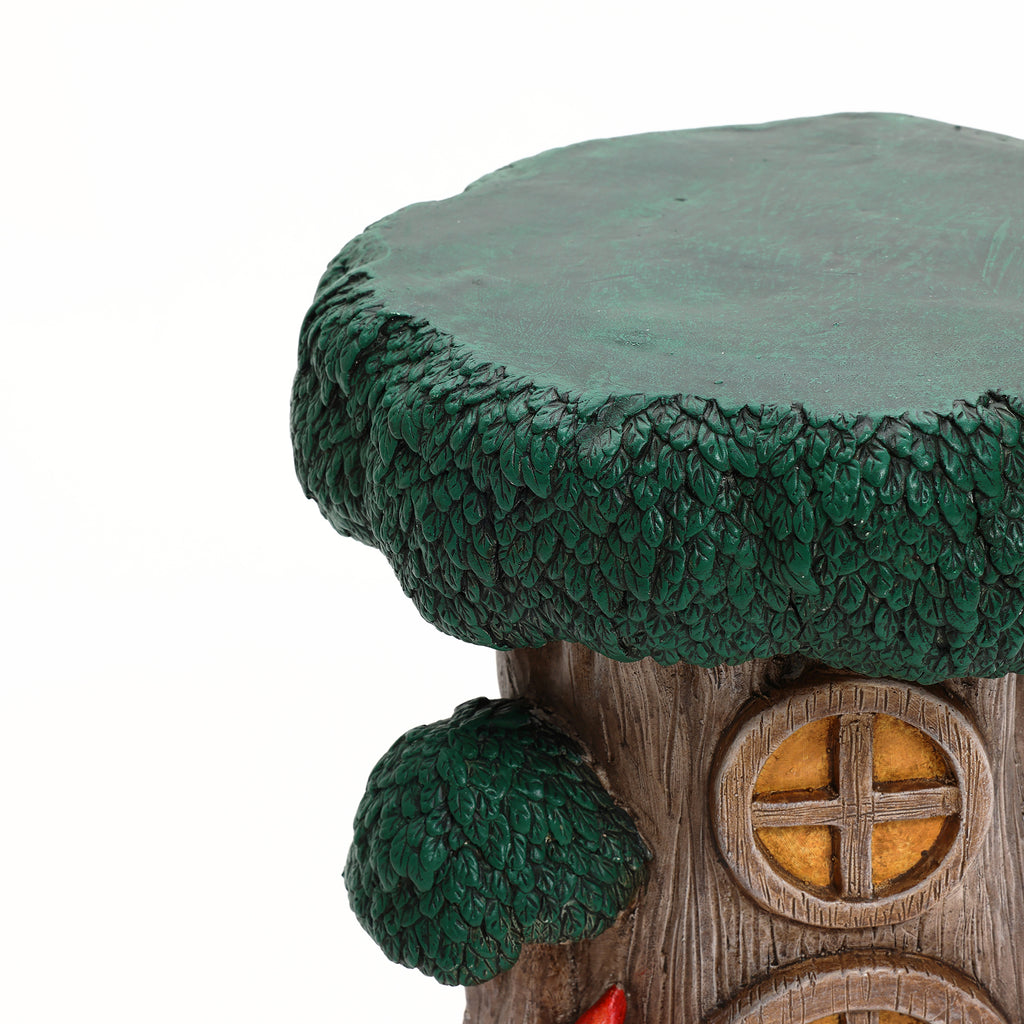 Gnome Tree Stump MgO Indoor and Outdoor Sculpture Side Table