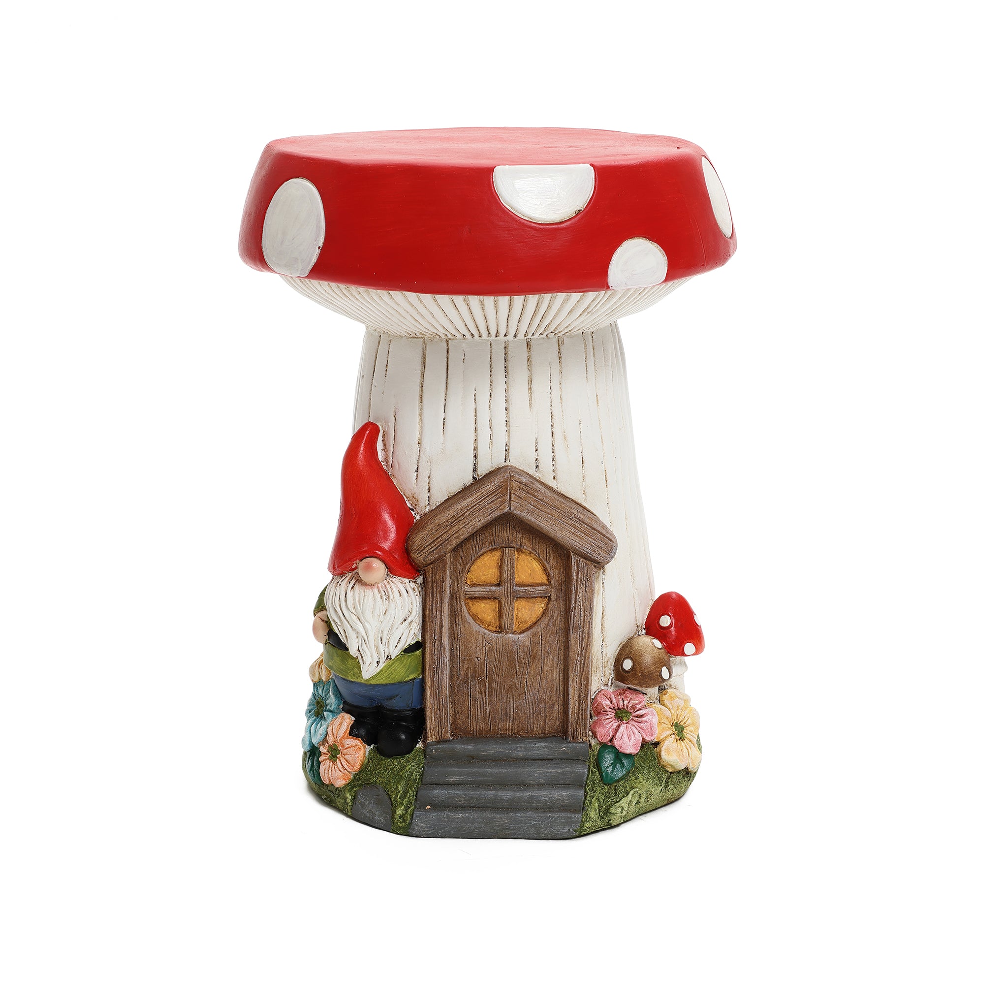 Gnome Mushroom MgO Indoor and Outdoor Sculpture Side Table