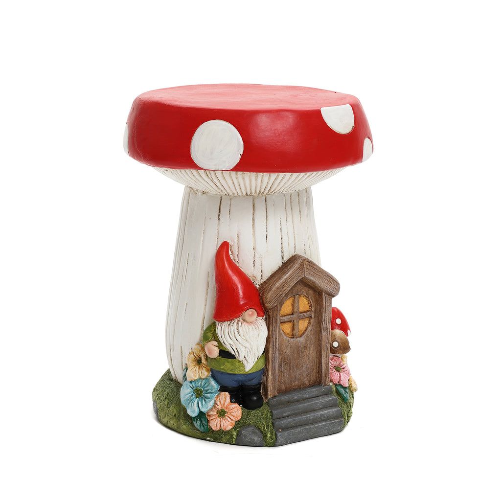 Gnome Mushroom MgO Indoor and Outdoor Sculpture Side Table
