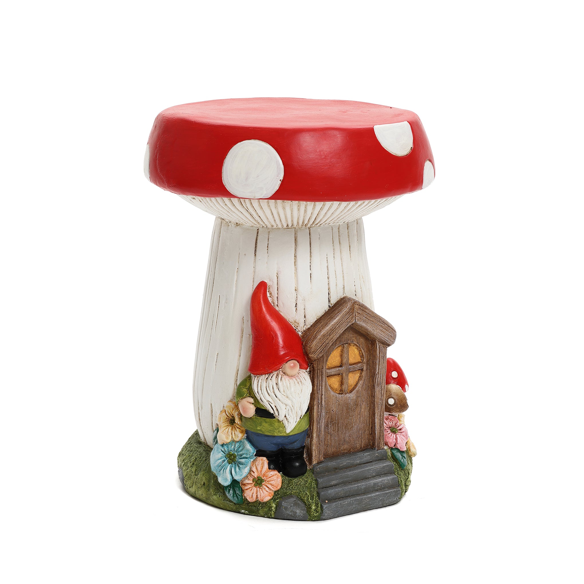 Gnome Mushroom MgO Indoor and Outdoor Sculpture Side Table