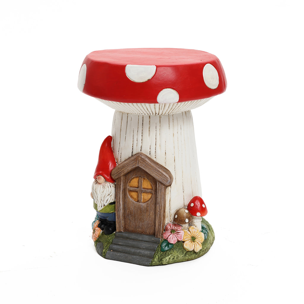 Gnome Mushroom MgO Indoor and Outdoor Sculpture Side Table
