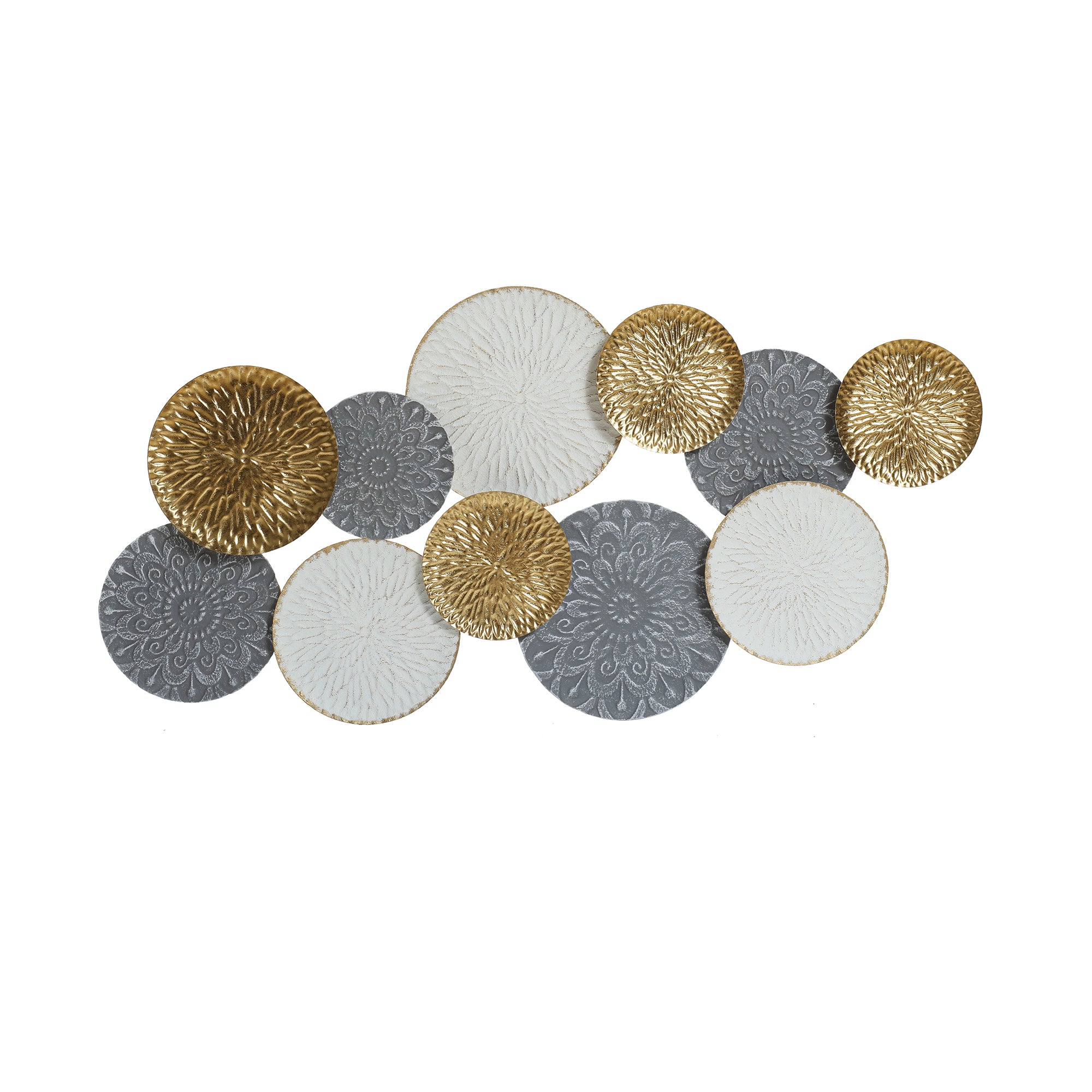 48-In Wide Connected Circles Metal Wall Decor Sculpture