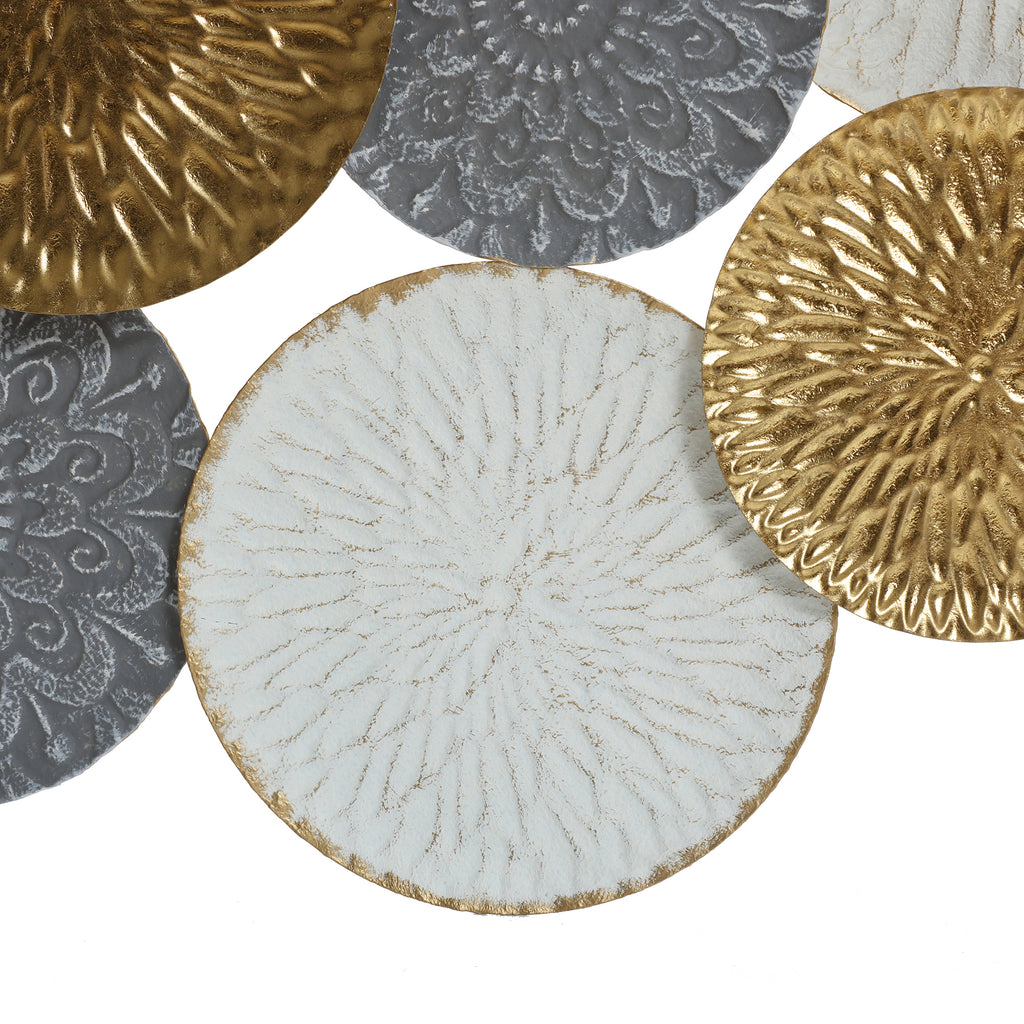 48-In Wide Connected Circles Metal Wall Decor Sculpture