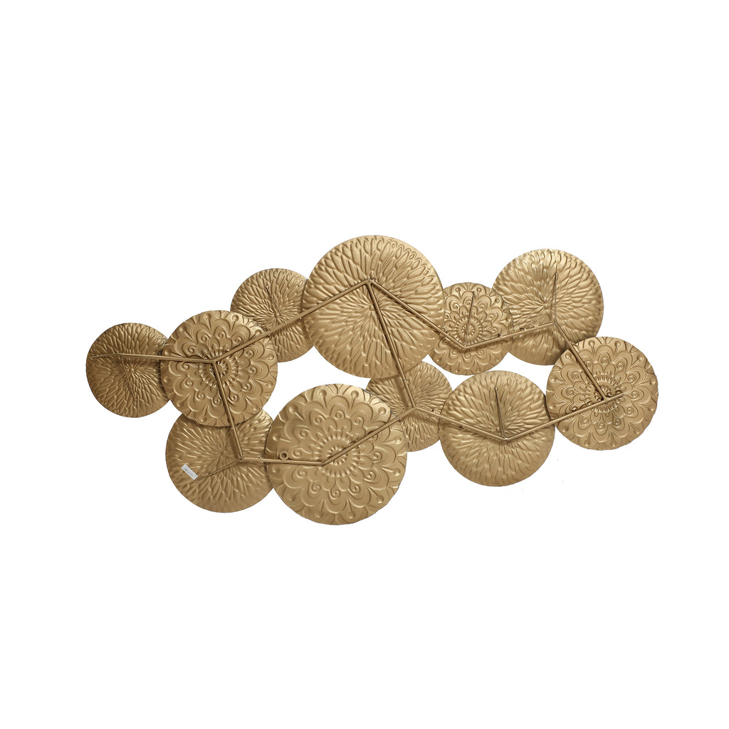 48-In Wide Connected Circles Metal Wall Decor Sculpture