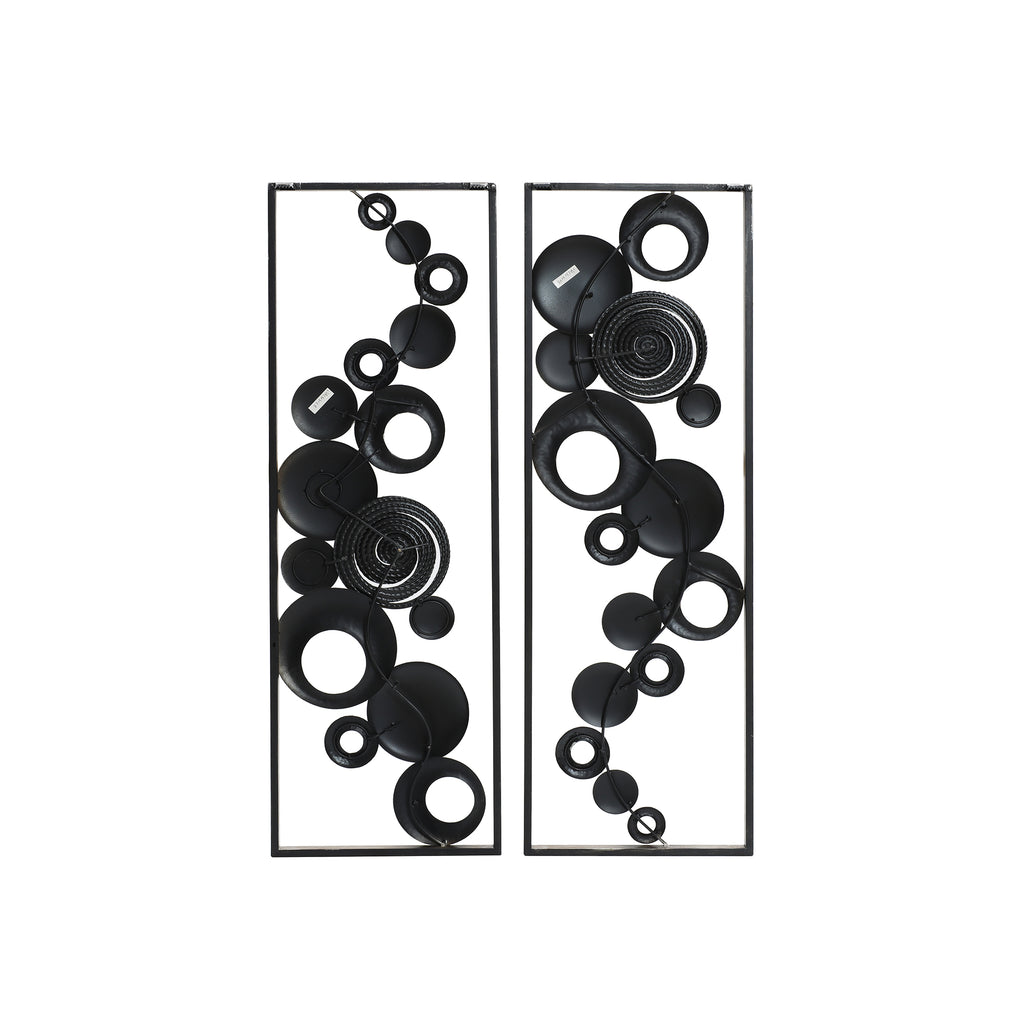 Set of 2 Modern Multi-Color Abstract Metal Wall Decor Panels