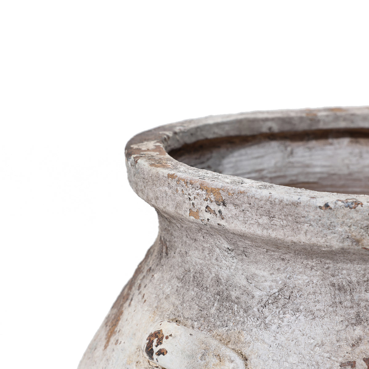 Cauldron MgO Planter, Distressed Off-White, 15"