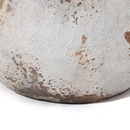 Cauldron MgO Planter, Distressed Off-White, 15"