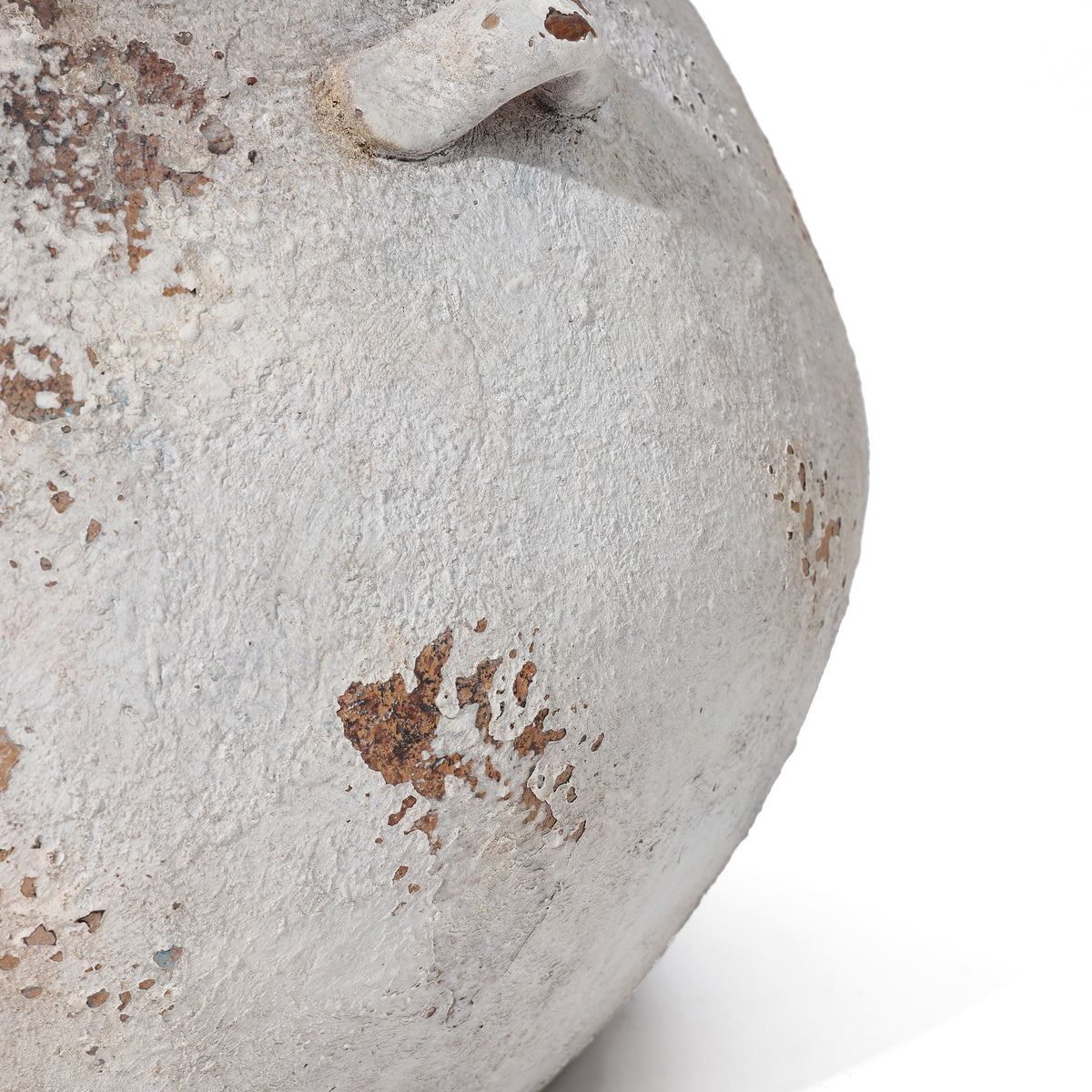 Cauldron MgO Planter, Distressed Off-White, 15"
