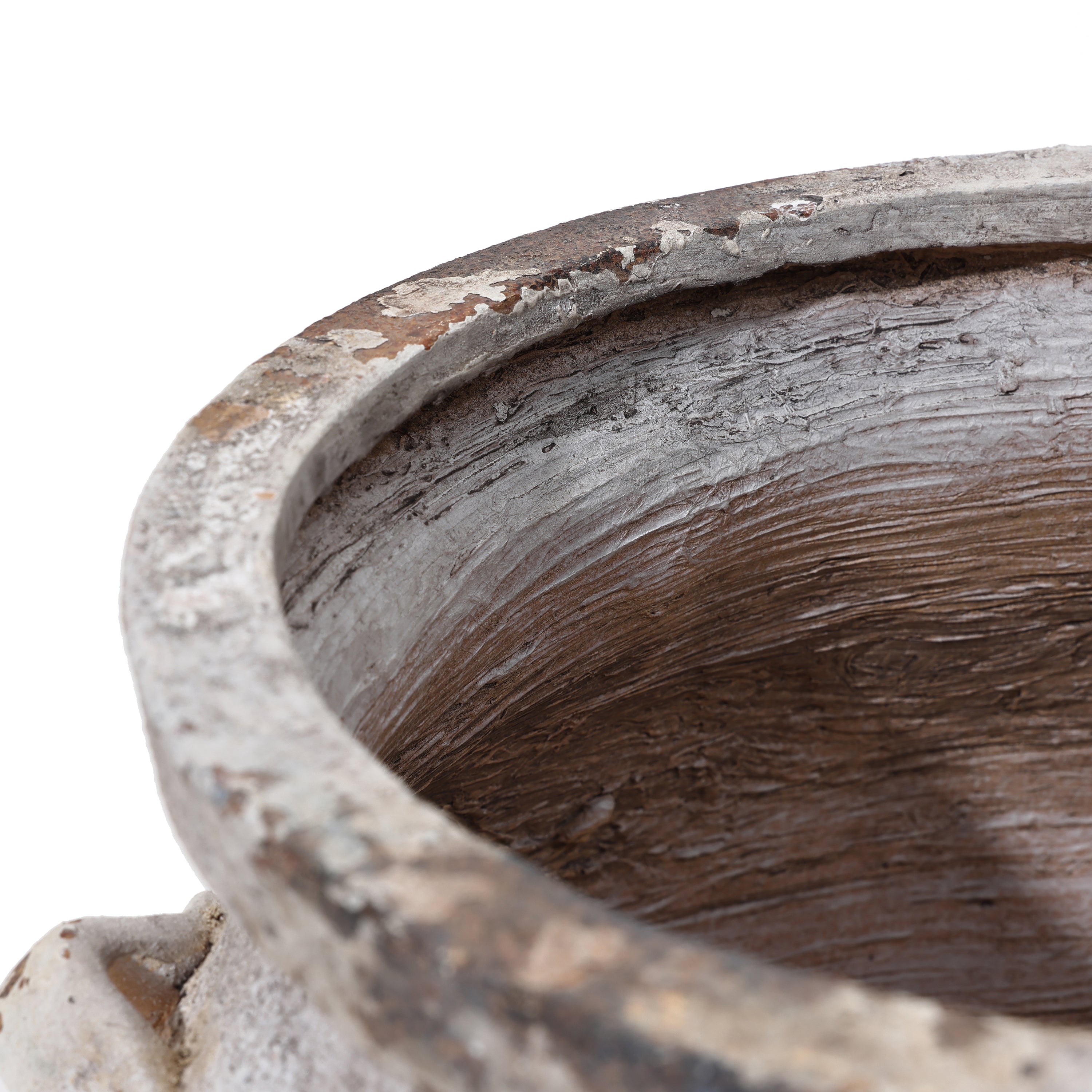 Off White Rustic Cauldron MgO Planter Pot