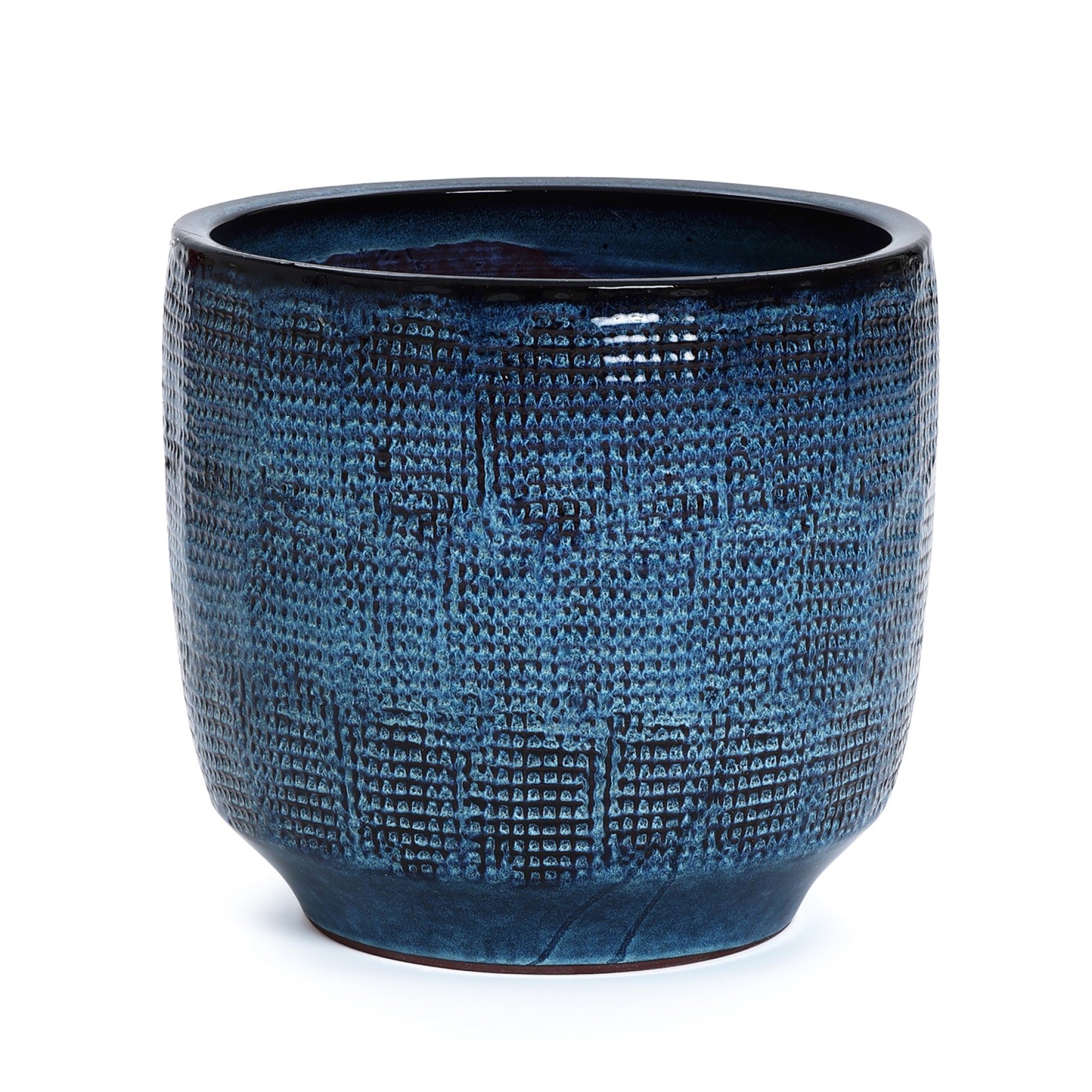 Ocean Blue 15.75-Inch Round Ceramic Planter