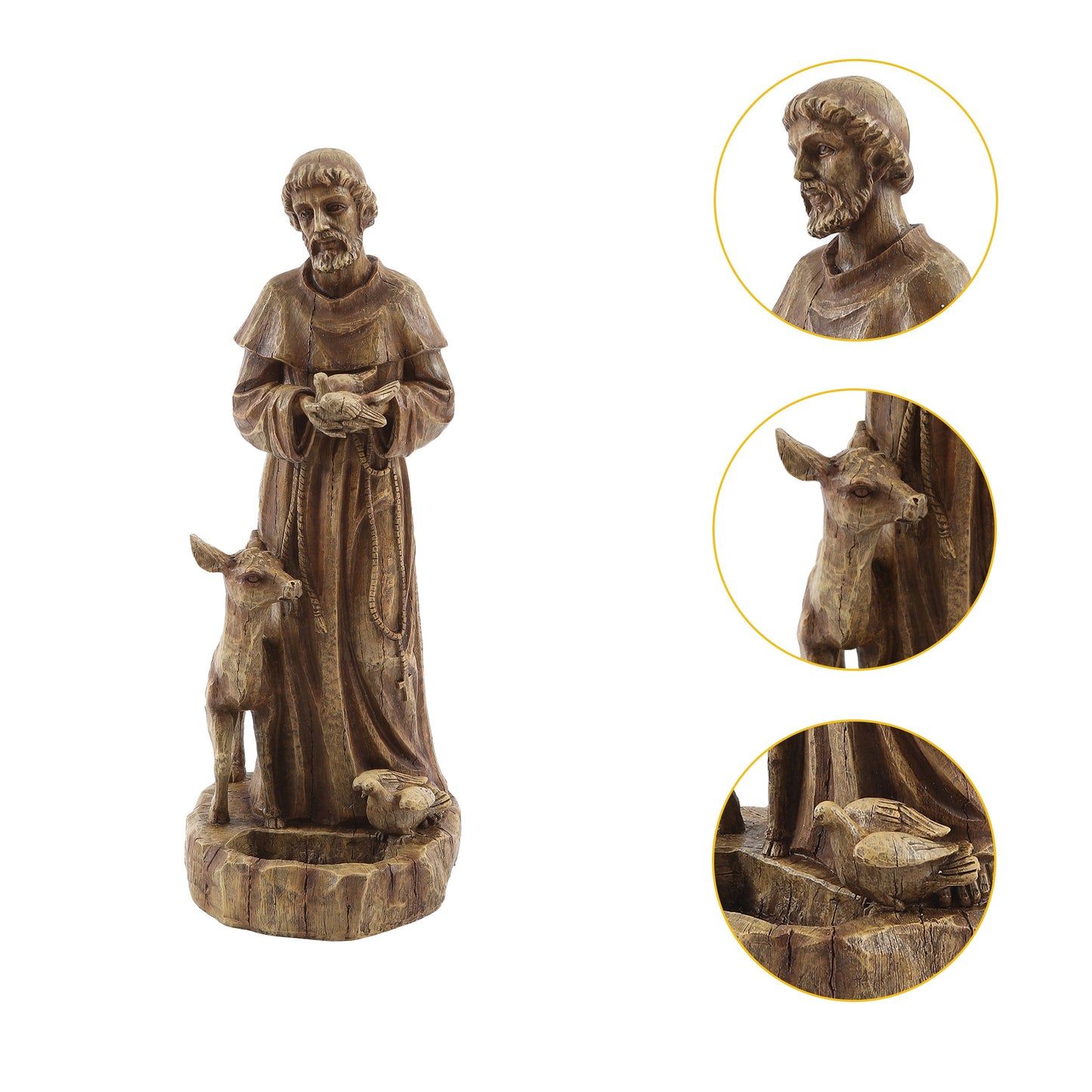 Saint Francis with Companions Garden Polyresin Statue