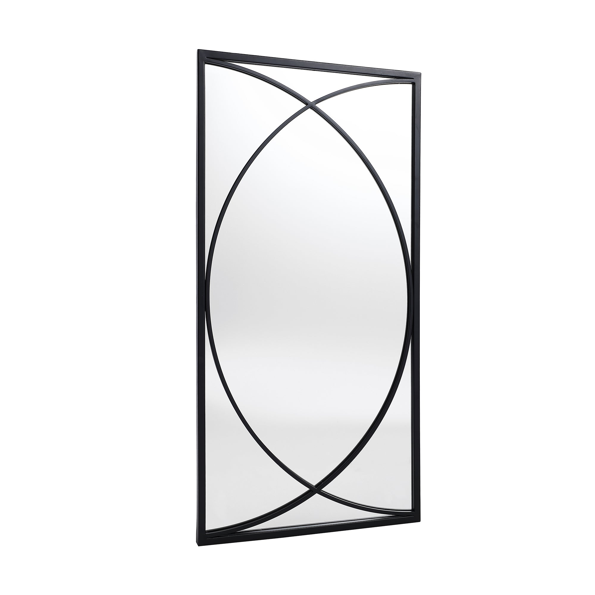 3-Piece Black Metal Rectangular Wall Mirror Set