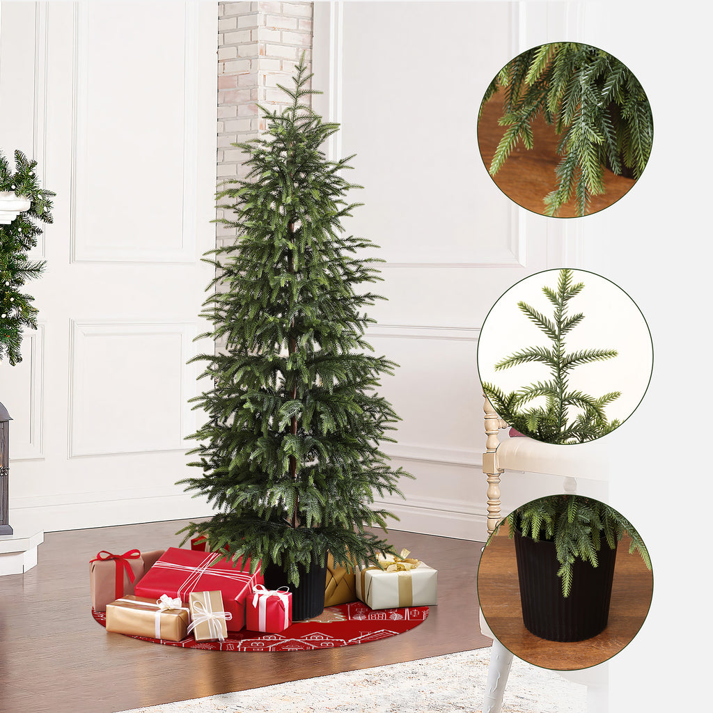5Ft Artificial Green Branches Christmas Fir Tree Potted