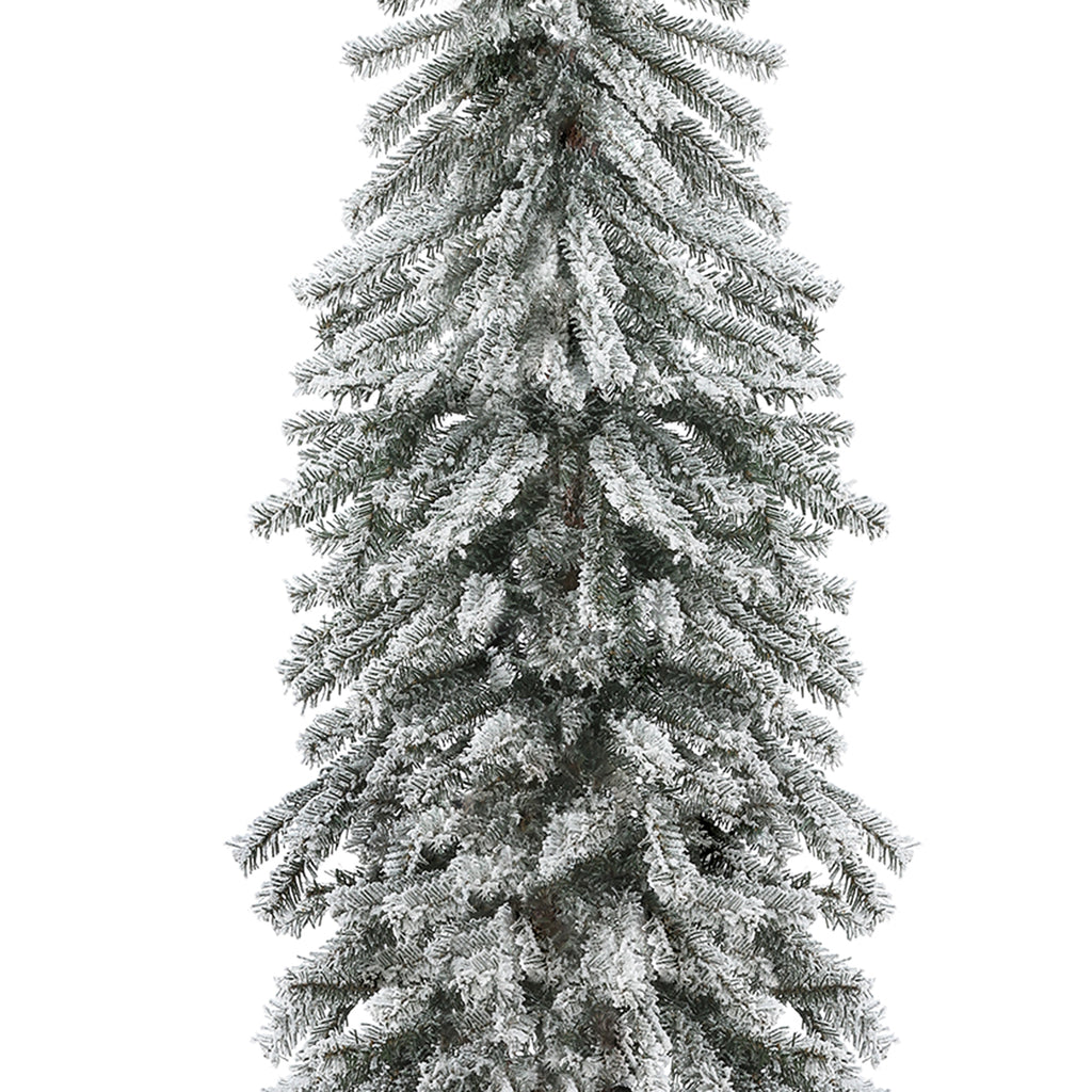Set of 3 Artificial Snow-Flocked Christmas Trees with PVC Flocking & Black Metal Base – Pre-assembled, Indoor Holiday Decor