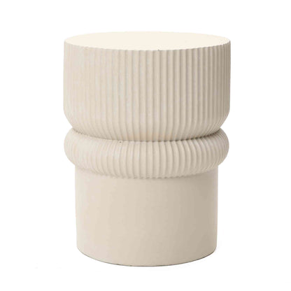 Roundel Ridged MgO Side Table, Beige