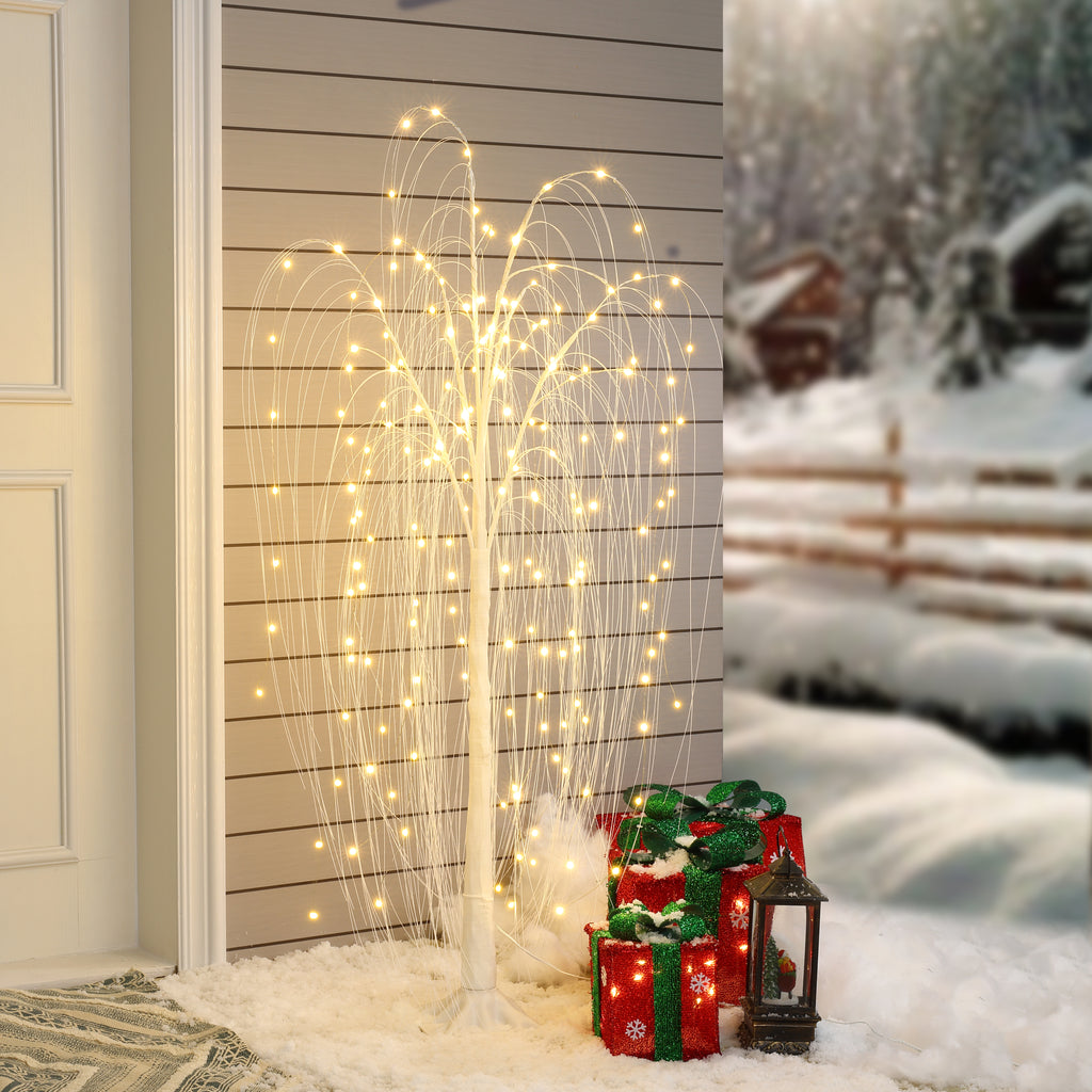 LED Willow Tree Lamp – White Branches with Warm White Lights, Adjustable Design, Remote & App-Controlled, for Indoor Decoration