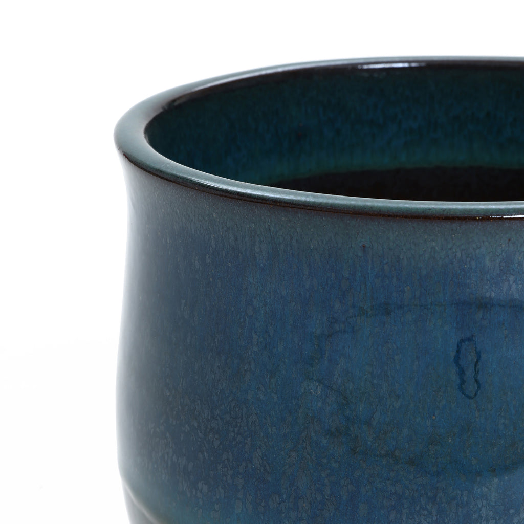 Blue and Green Ombre Round Decorative Ceramic Planter Pot
