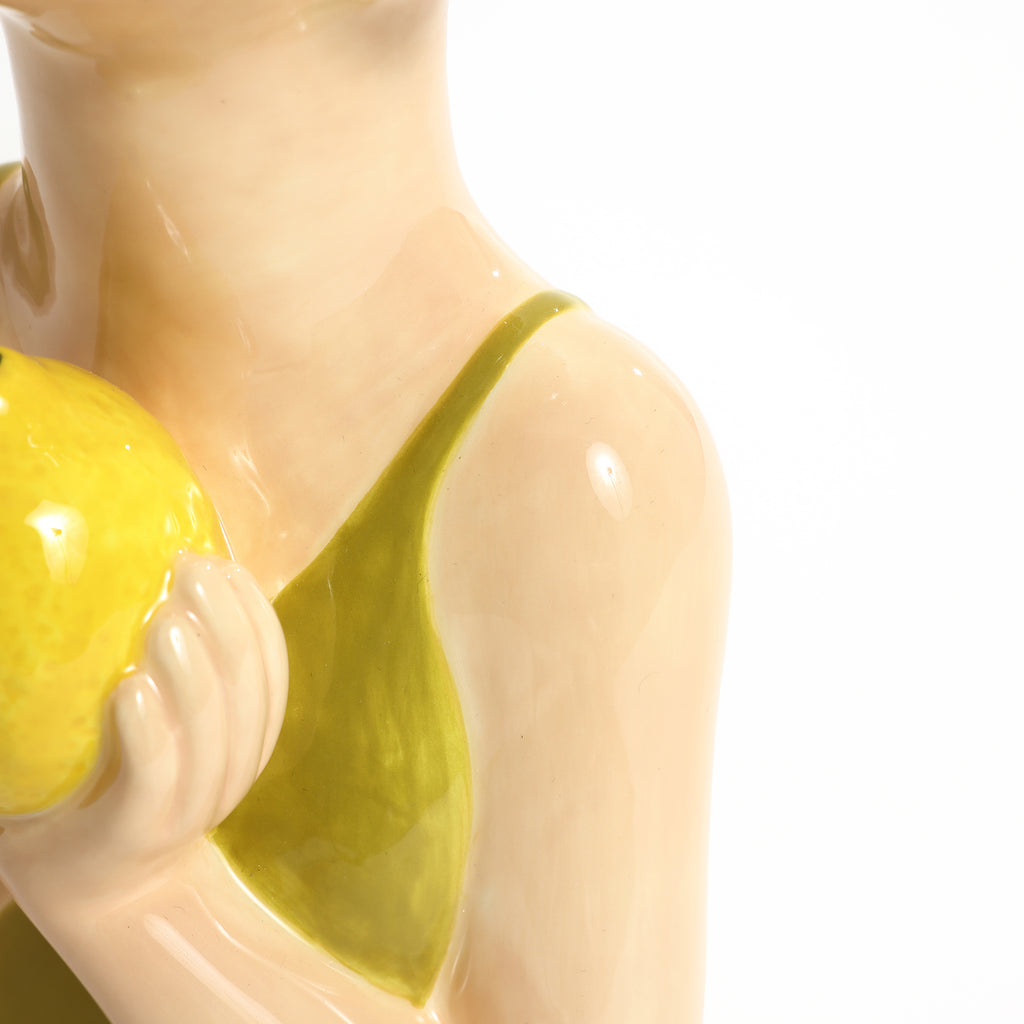 Lady Lemons Ceramic 11.6-Inch Tall Sculpture Vase