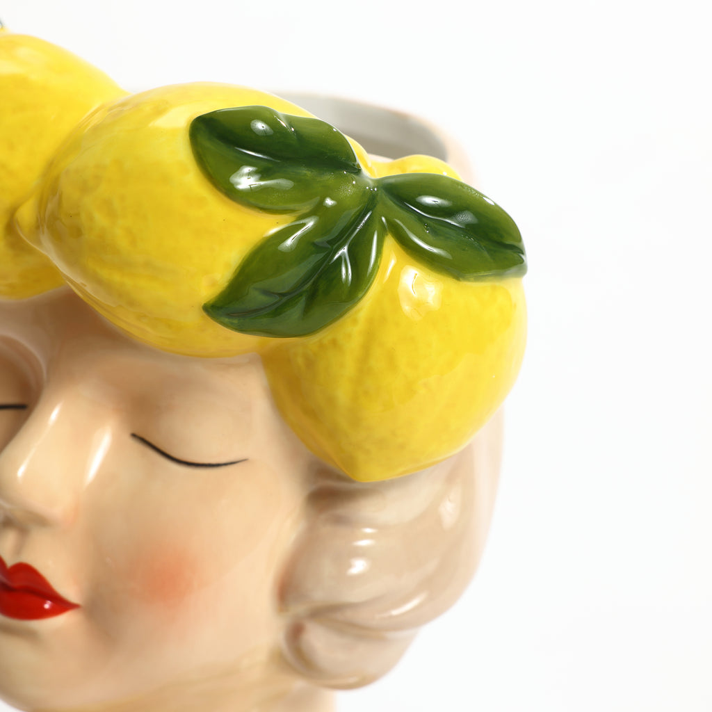 Lady Lemons Ceramic 11.6-Inch Tall Sculpture Vase