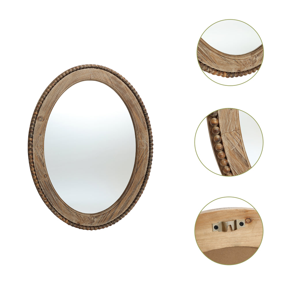 Cameo Wood Framed 32-Inch Oval Wall Mirror