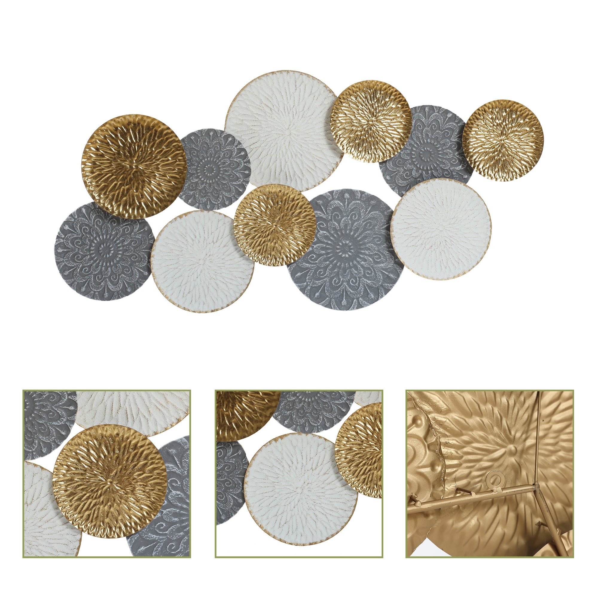 48-In Wide Connected Circles Metal Wall Decor Sculpture
