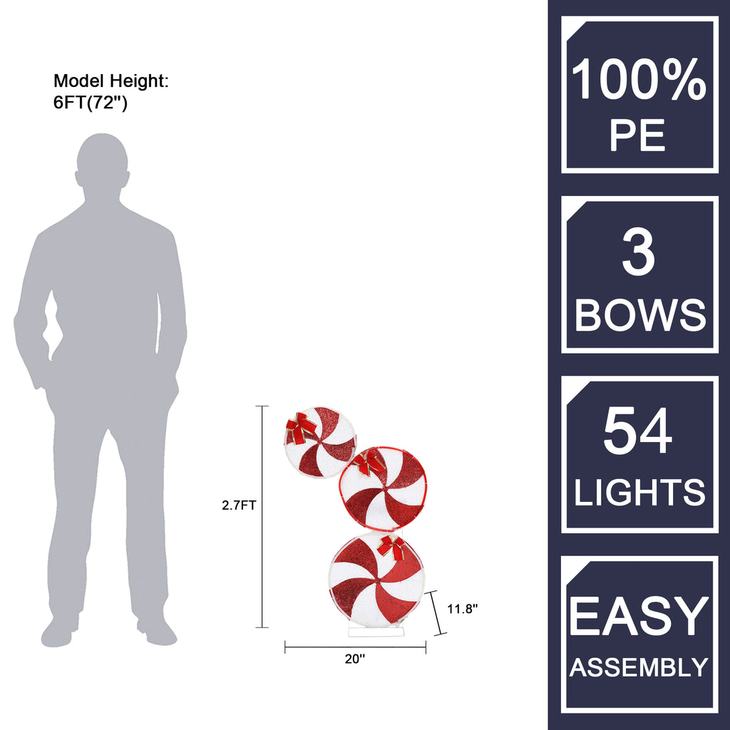 Peppermint Candy Lighted Holiday Decoration
