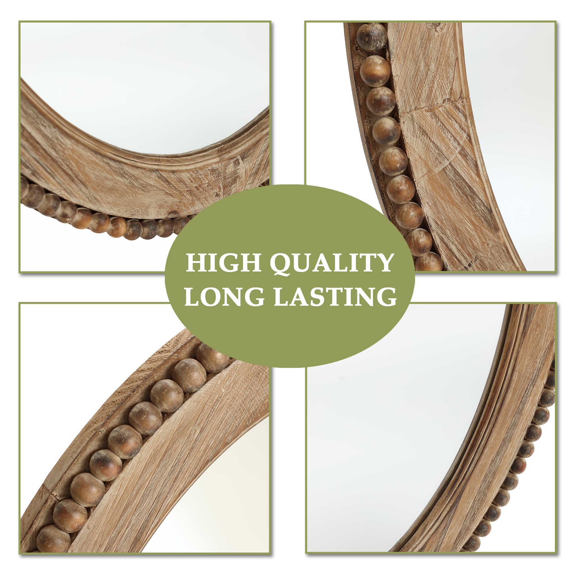 Cameo Wood Framed 32-Inch Oval Wall Mirror