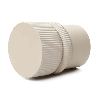 Roundel Ridged MgO Side Table, Beige