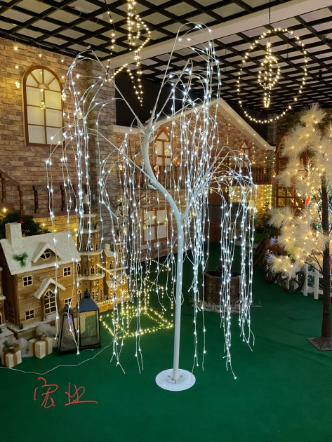Pre-Lit LED Twig Tree, Artificial Lighted Christmas Tree with Warm & Cool White Lights, Metal Stand, Decorative Glowing Tree for Home, Holiday, Party, Indoor Outdoor Decor