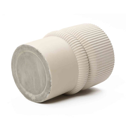 Roundel Ridged MgO Side Table, Beige