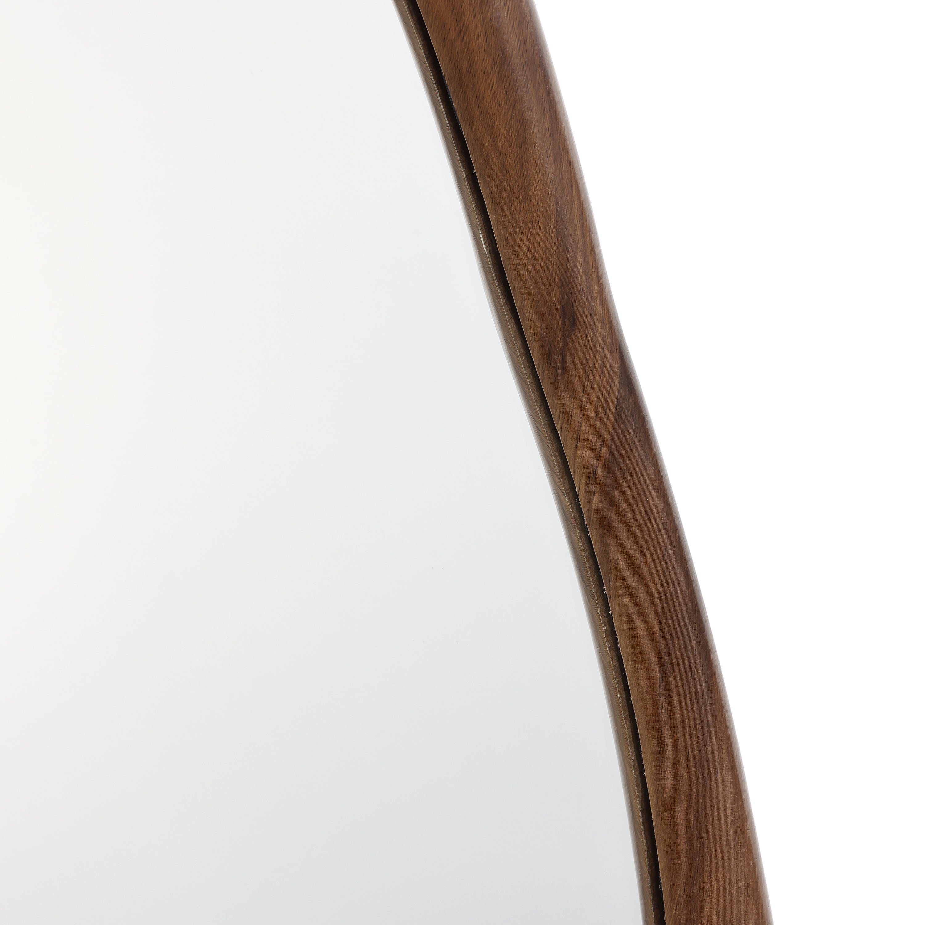 Walnut Wood Framed Irregular Shaped Decorative Mirror
