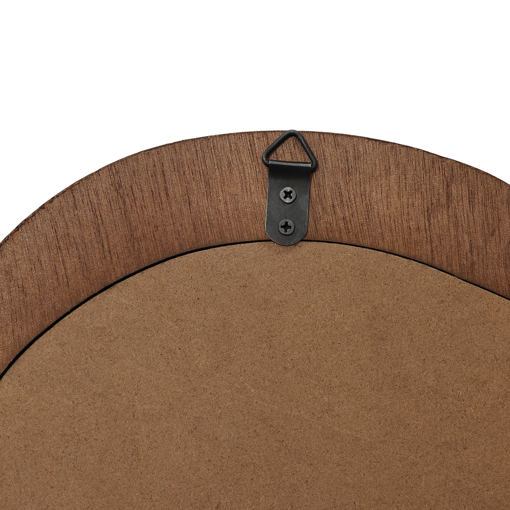 Walnut Wood Framed Irregular Shaped Decorative Mirror