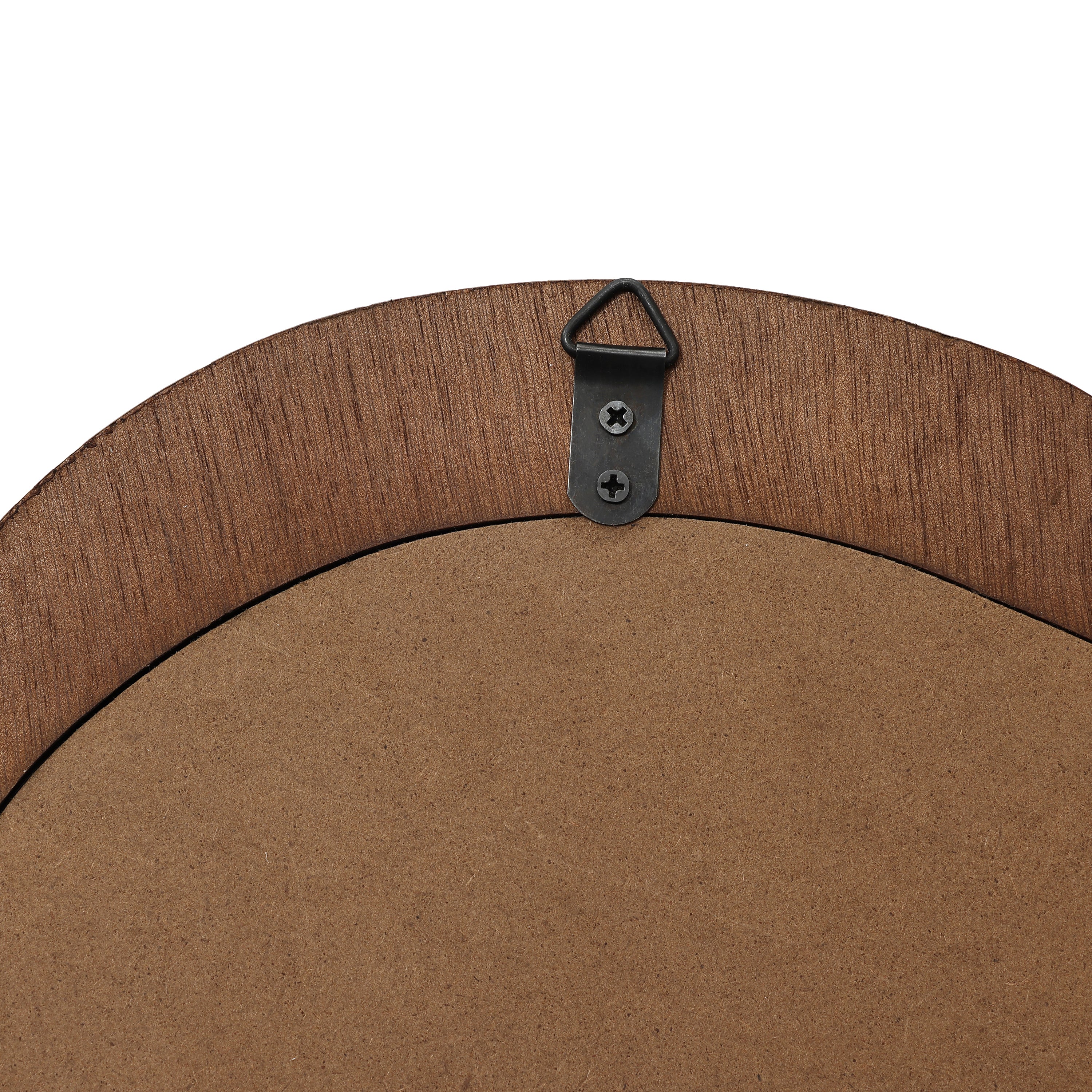 Walnut Wood Framed Irregular Shaped Decorative Mirror