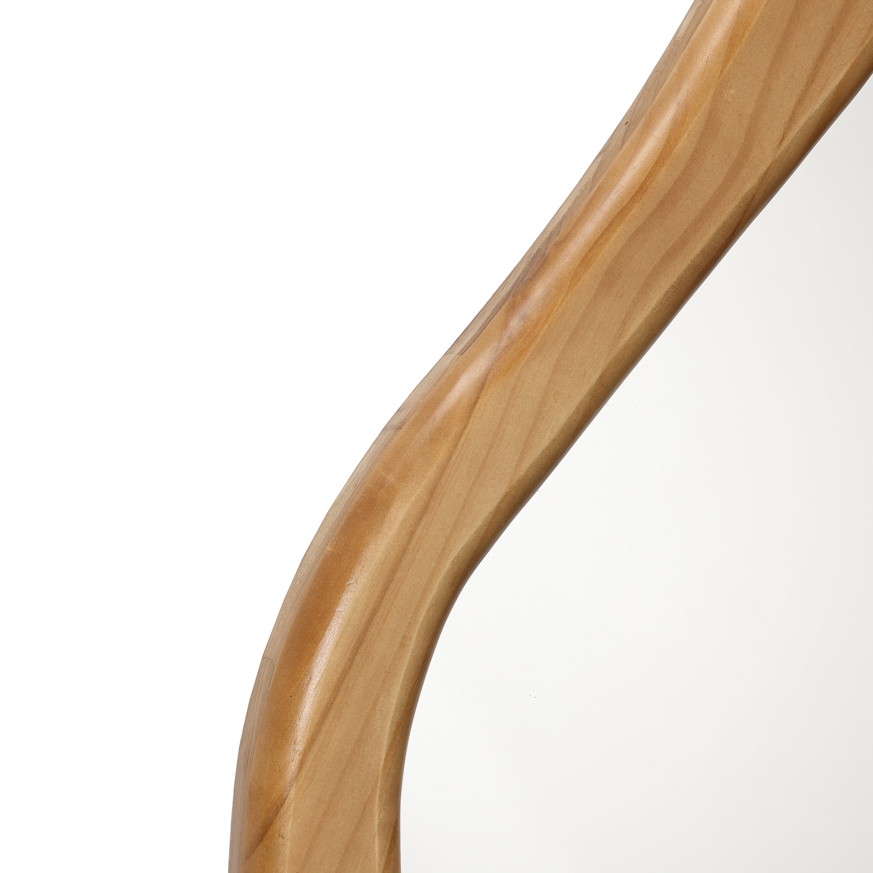 Natural Pine Wood Frame Irregular Asymmetrical Wall Mirror