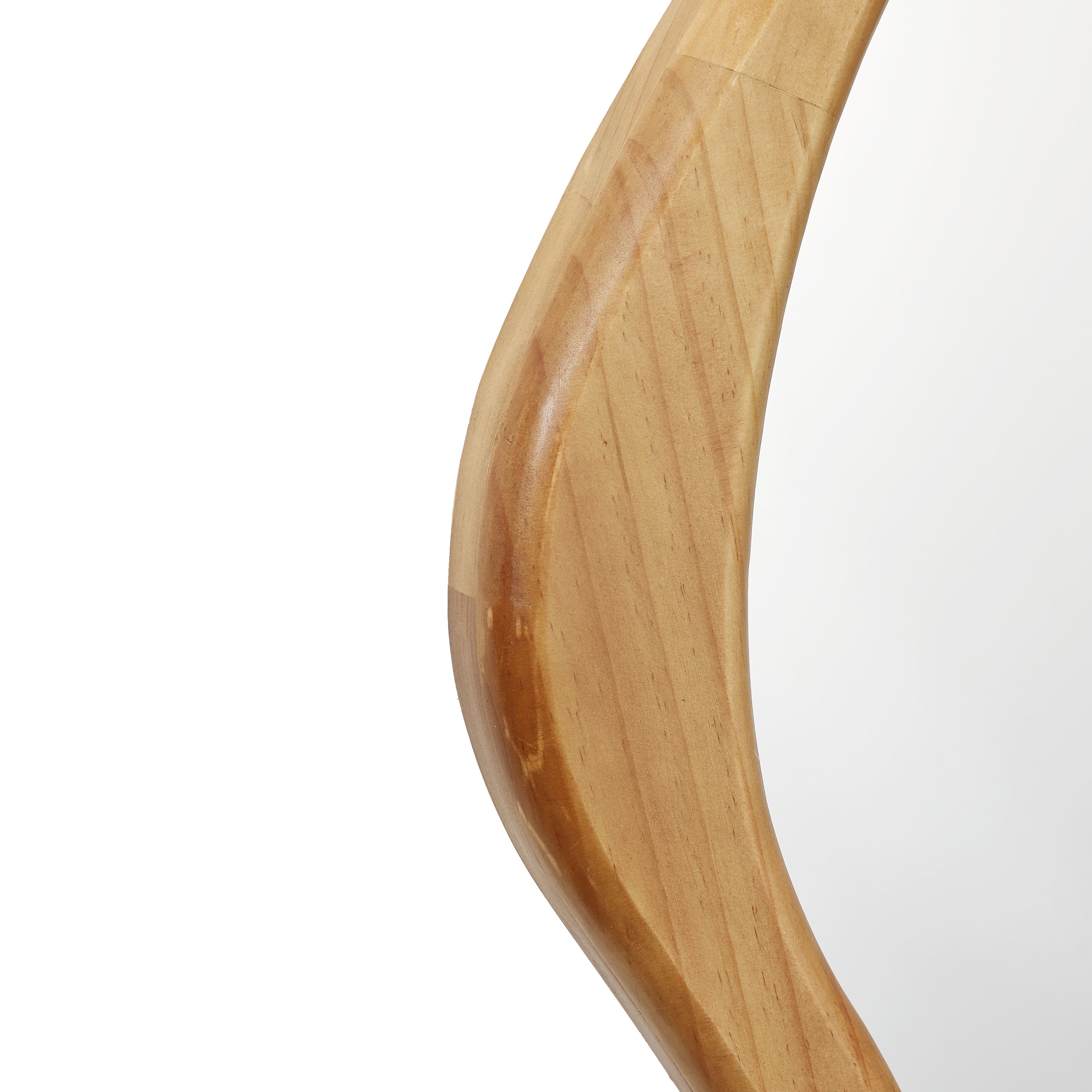 Natural Pine Wood Frame Irregular Asymmetrical Wall Mirror