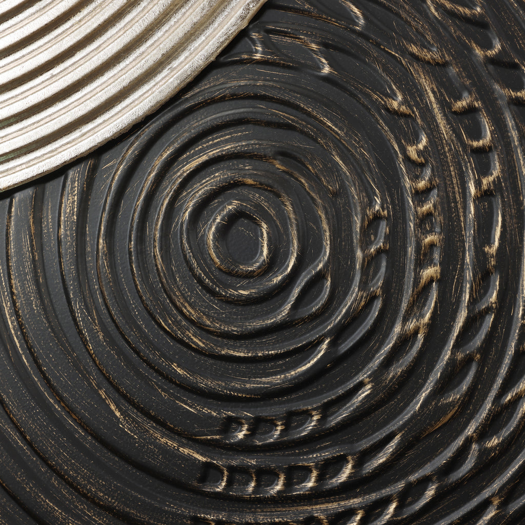2-Pc Earth Tone Circles Abstract Rectangular Metal Wall Decor Set