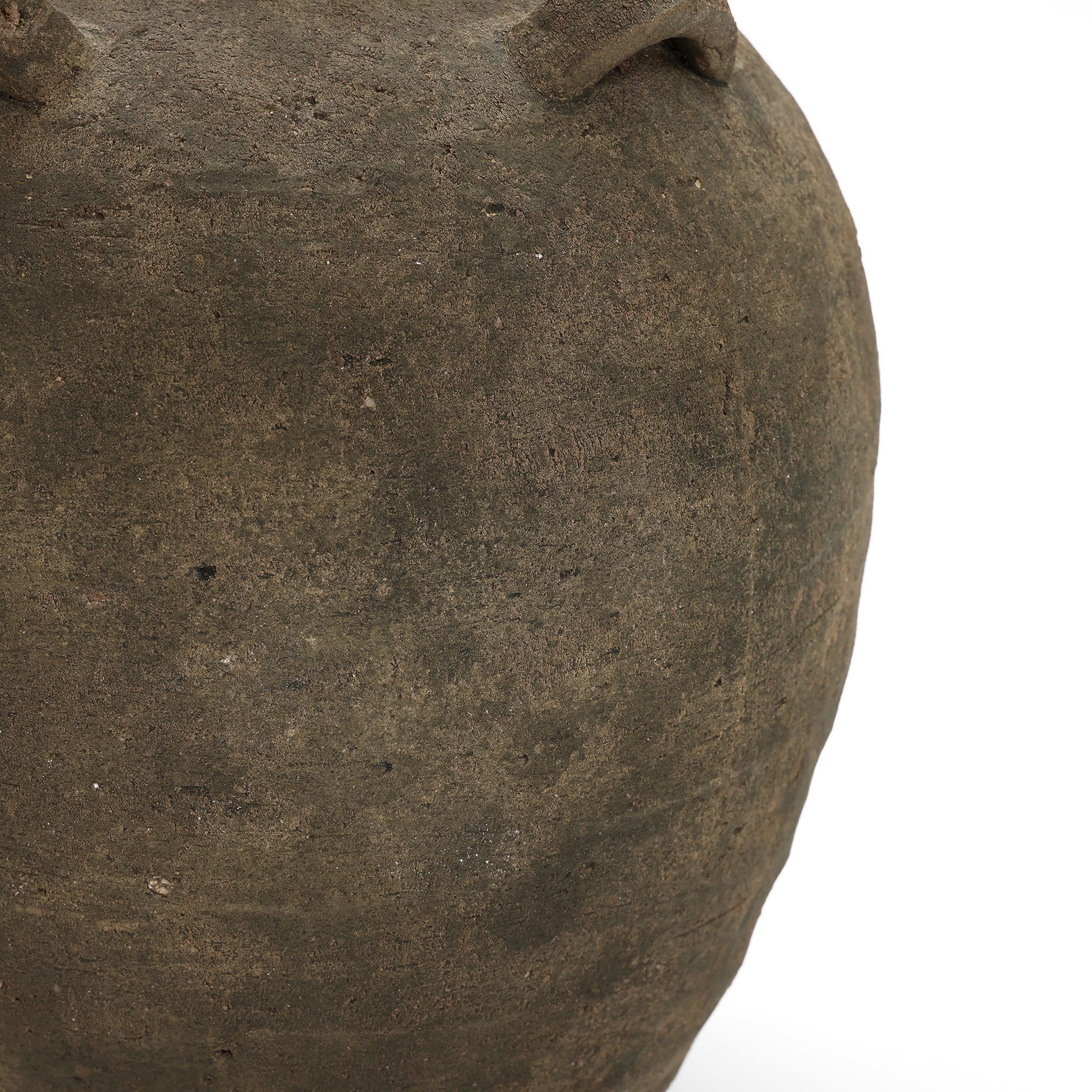 Rustic Brown Terracotta Cauldron 15.4-Inch Tall Vase