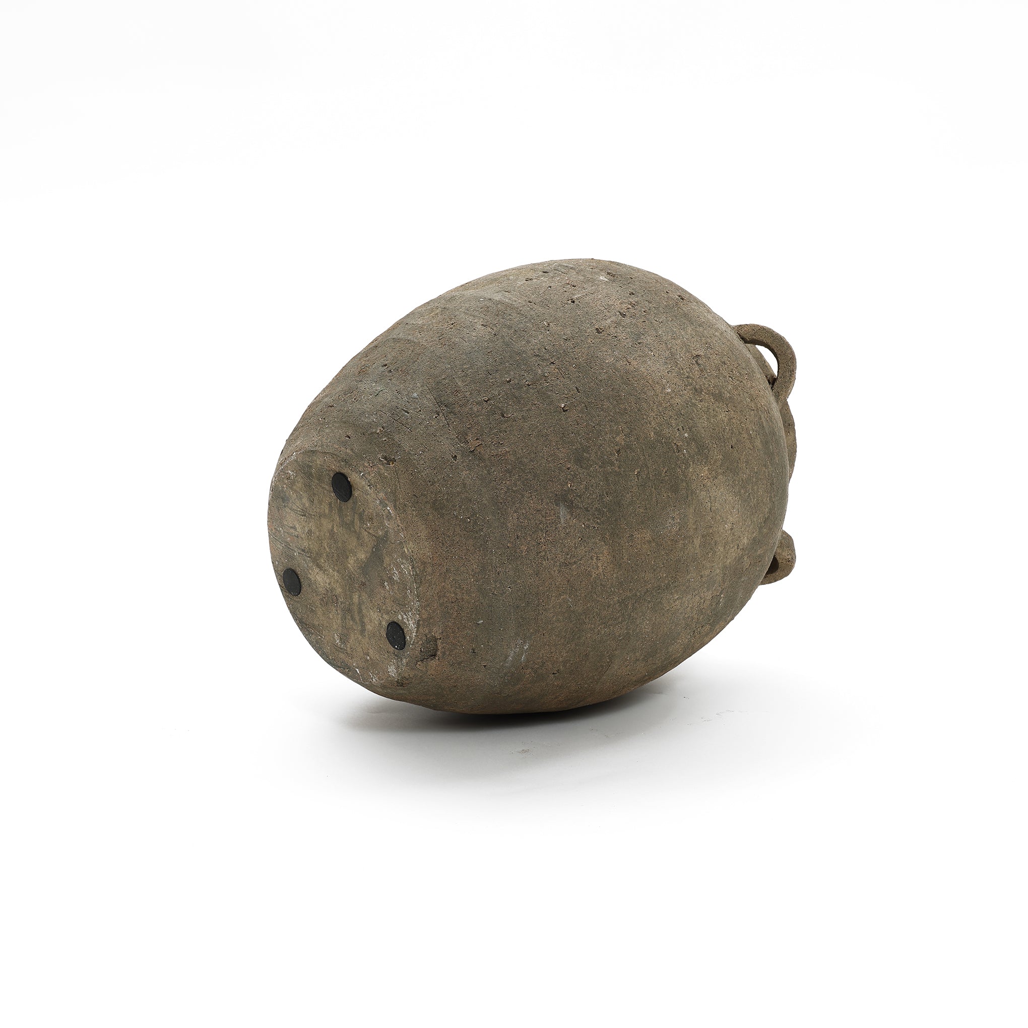 Rustic Brown Terracotta Cauldron 15.4-Inch Tall Vase