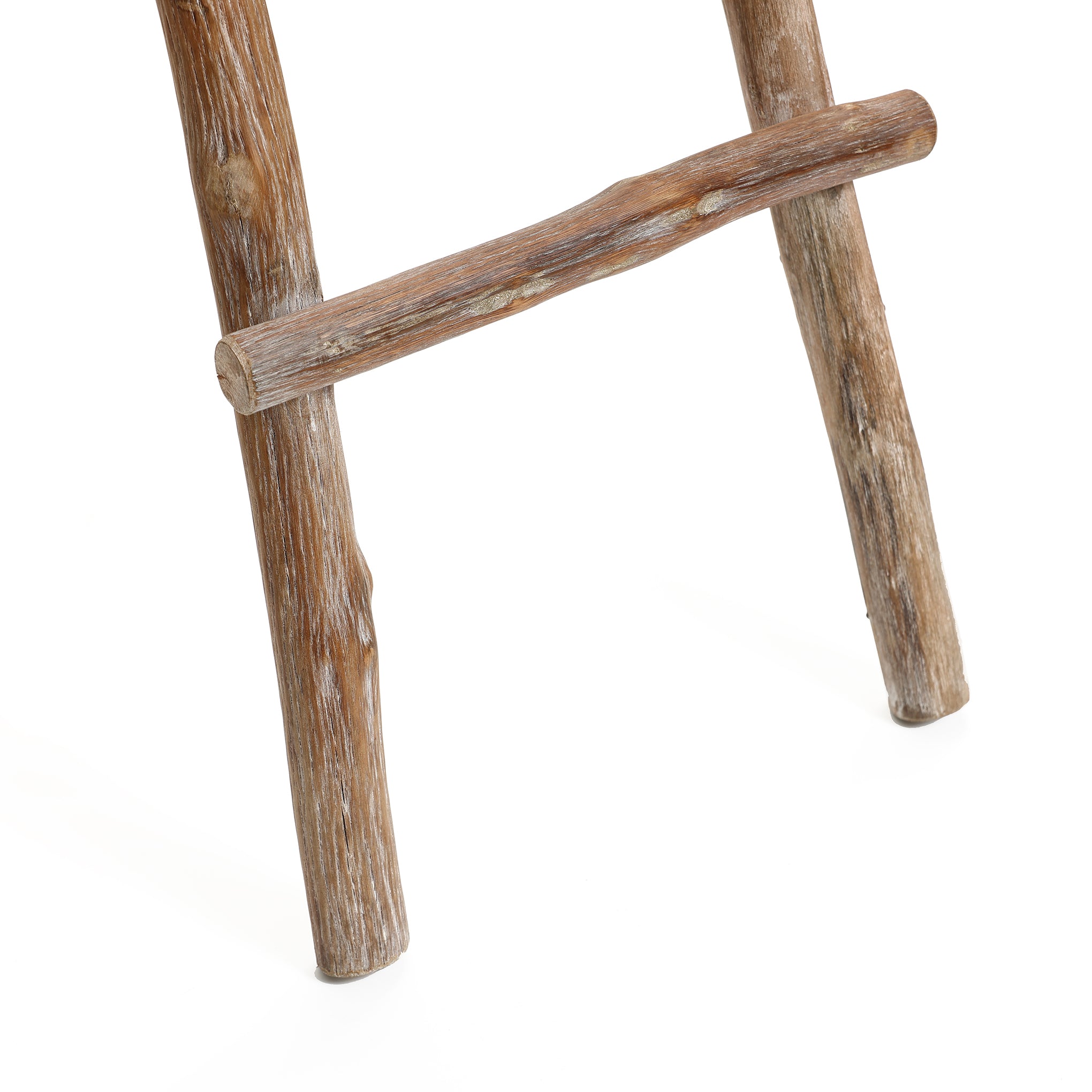 Solid Wood Natural 4-Rung 59-Inch Tall Blanket Ladder