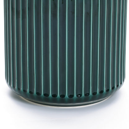 Grove Round Fluted Ceramic Planter, Jade Green, 11.5"