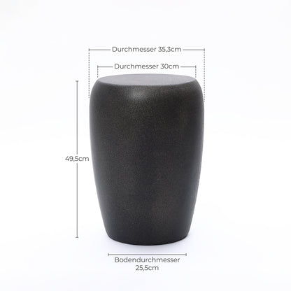 Mod324 Round MgO Accent Side Table, Black & Gold Specks