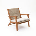 Outdoor Acacia Wood Deck Chair with Seat Cushion