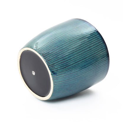 Verdis Glazed Ceramic Round Planter, Blue Ombre, 15"