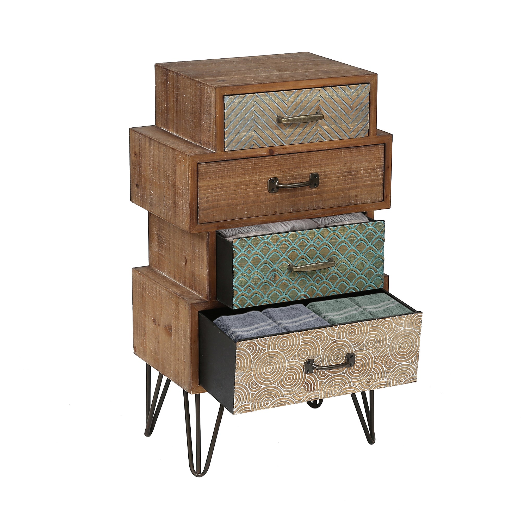 4-Drawer 33.5" H x 18.9" W Wood Accent Chest