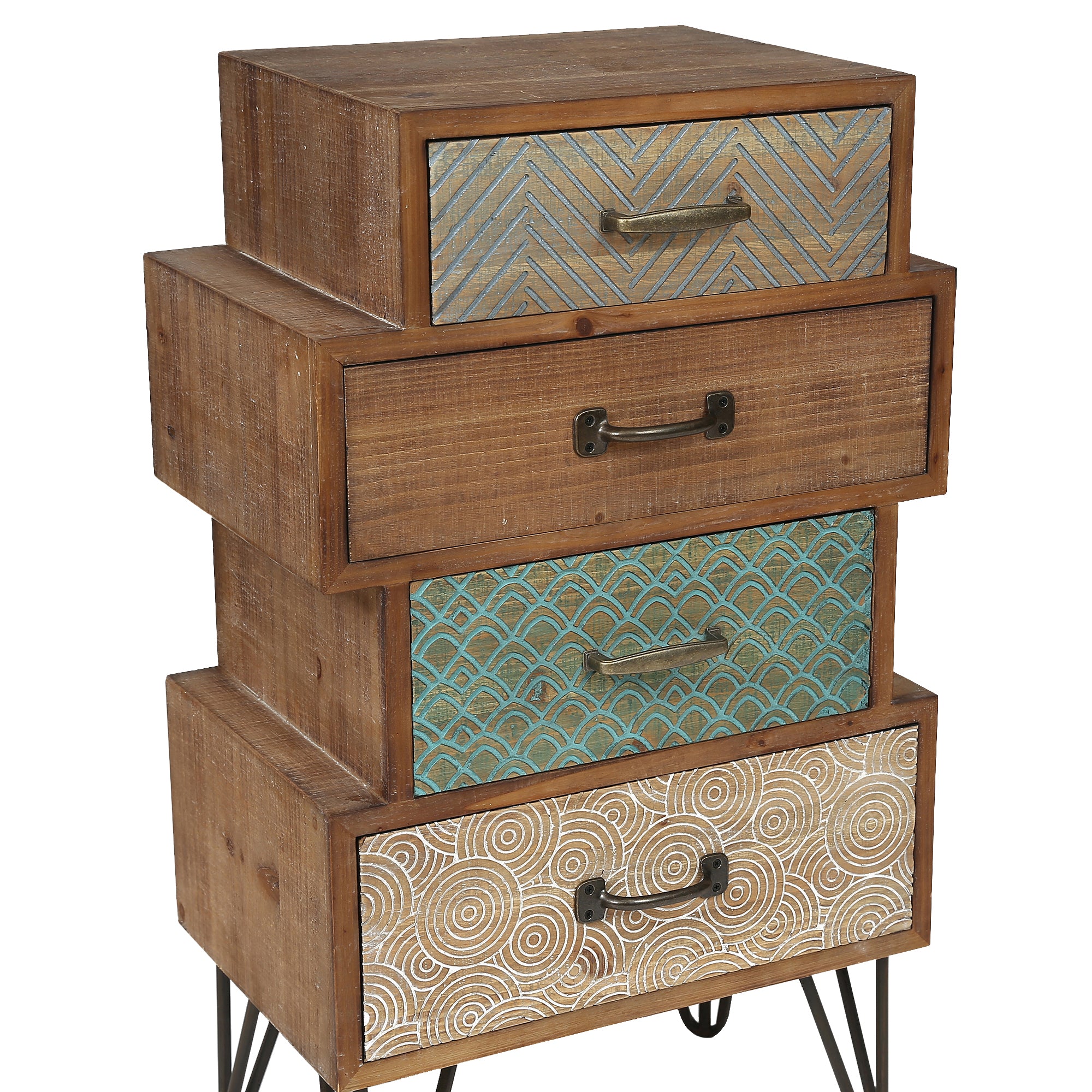 4-Drawer 33.5" H x 18.9" W Wood Accent Chest