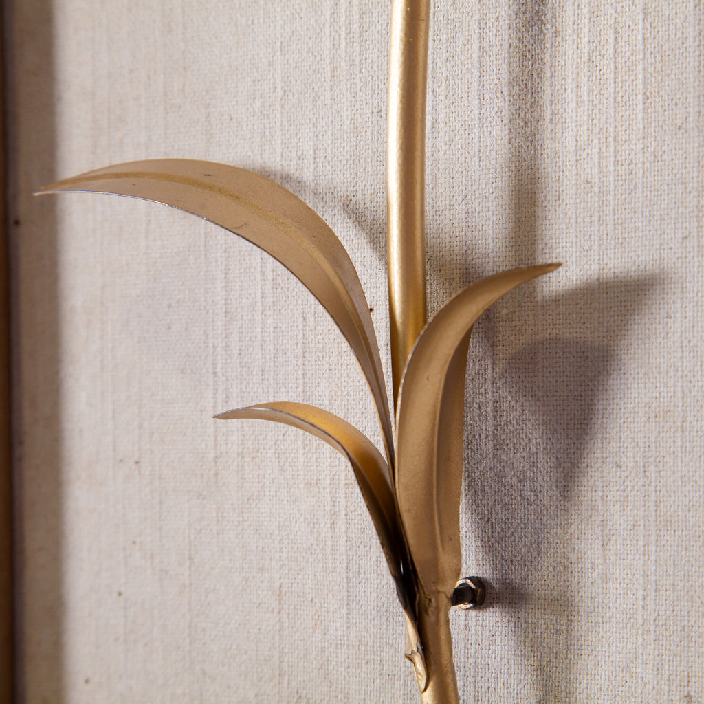 2-Piece White and Gold Flower Bouquet Wall Decor
