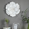 White and Gold Flower Metal Wall Decor