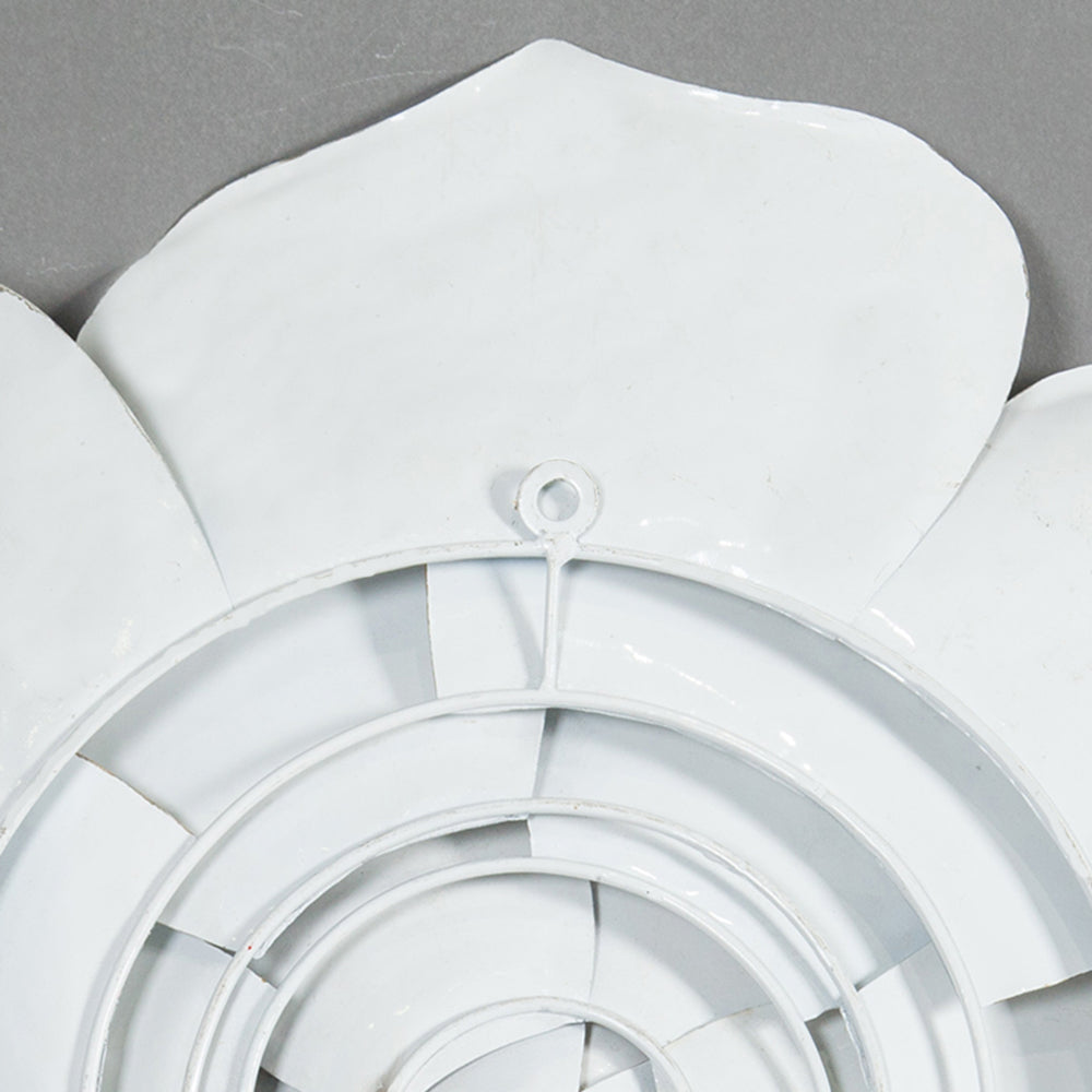 White and Gold Flower Metal Wall Decor